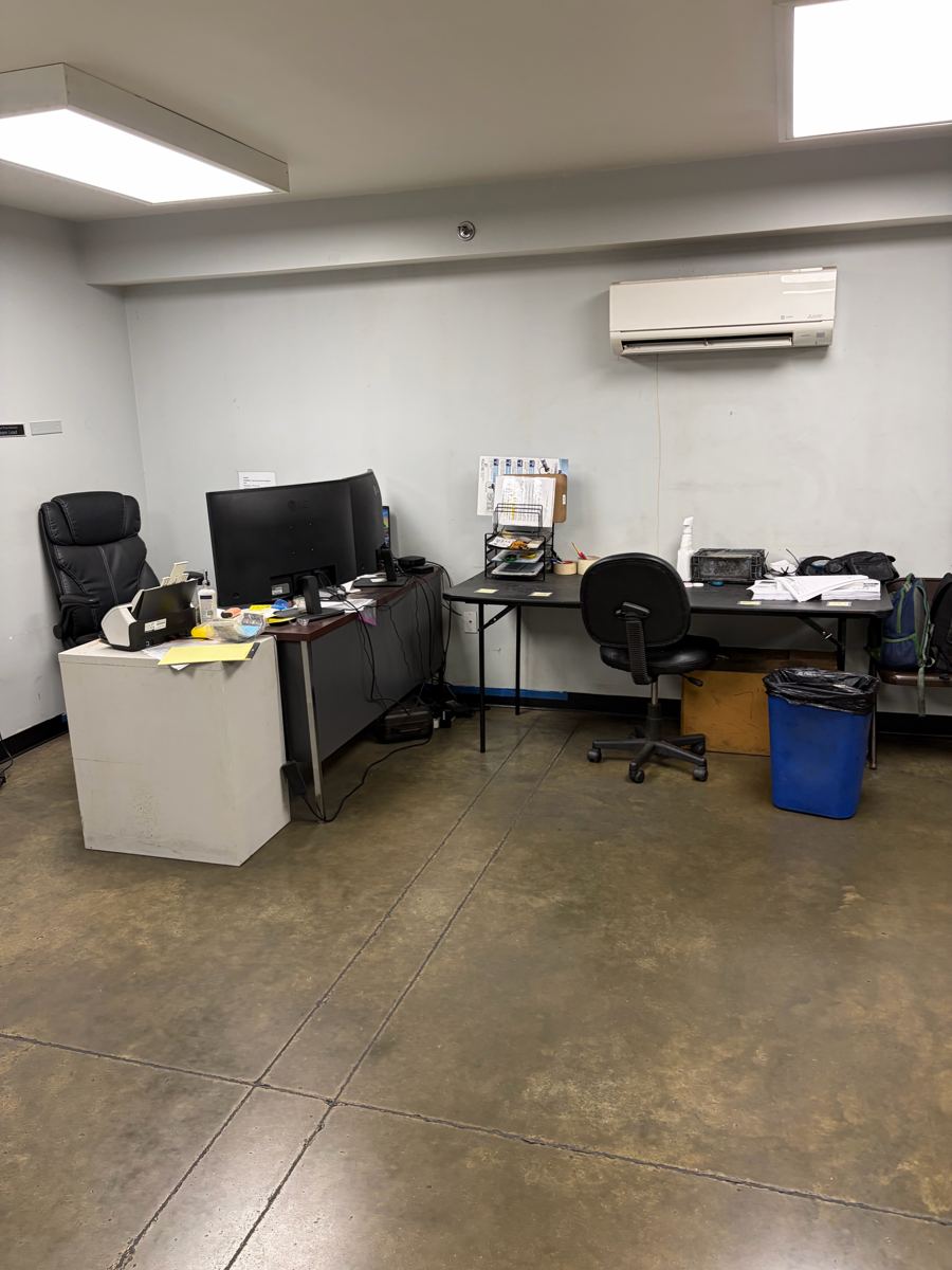 Tidy open office area at a West Tennessee manufacturing plant after commercial janitorial cleaning